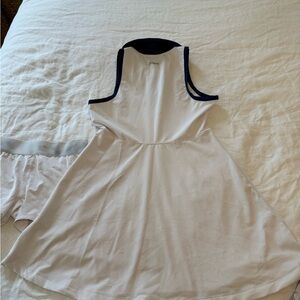 Girl's Prince White Polo Tennis Dress with Navy Accents